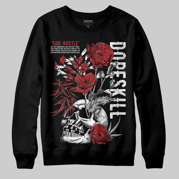 Jordan 12 Retro Flu Game (2025) DopeSkill Sweatshirt Side Hustle Graphic Streetwear - Black