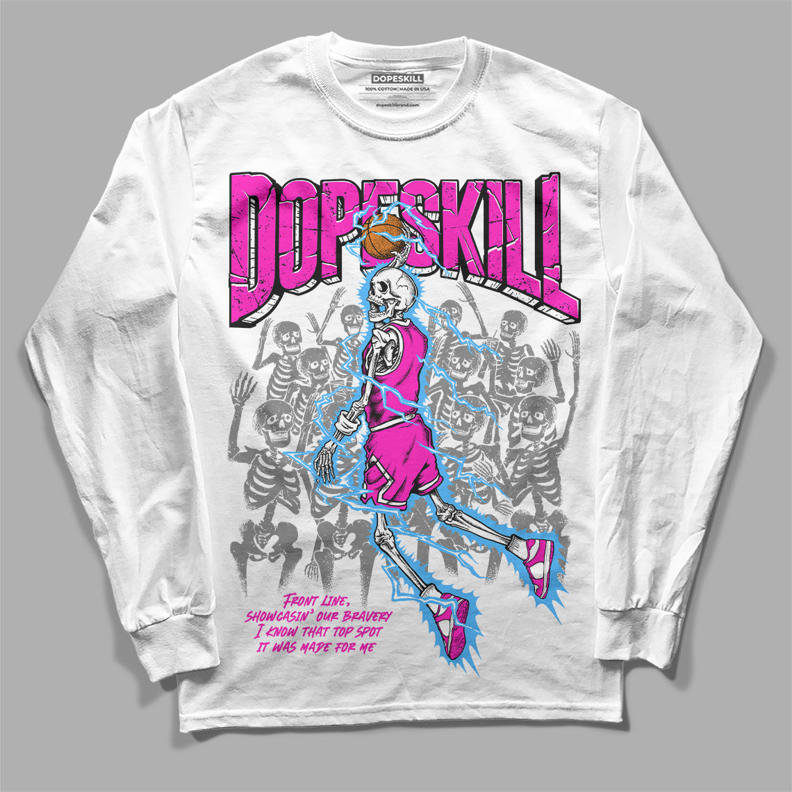 Dunk Low GS “Active Fuchsia” DopeSkill Long Sleeve T-Shirt Thunder Dunk Graphic Streetwear - White 