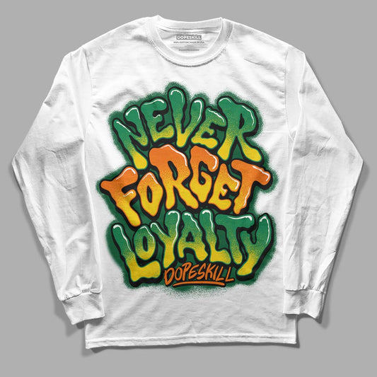 Green Sneakers DopeSkill Long Sleeve T-Shirt Never Forget Loyalty Graphic Streetwear - White 