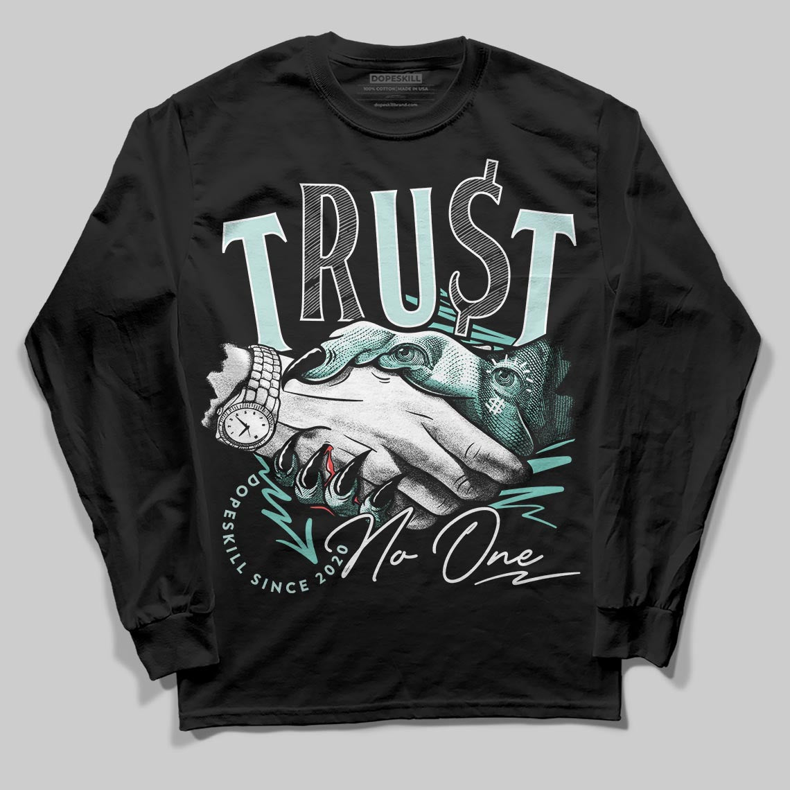 Jordan 11 Low "Igloo" DopeSkill Long Sleeve T-Shirt Trust No One Graphic Streetwear - Black