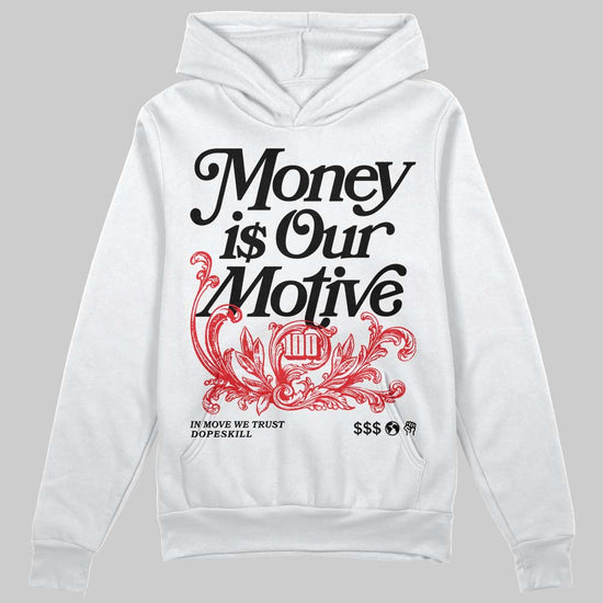 Rick Owens Leather Low Sneaker Black And Milk DopeSkill Hoodie Sweatshirt Money Is Our Motive Typo Graphic Streetwear - White