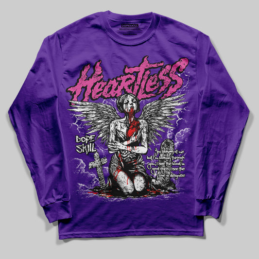 PURPLE Sneakers DopeSkill Purple Long Sleeve T-Shirt Heartless Graphic Streetwear