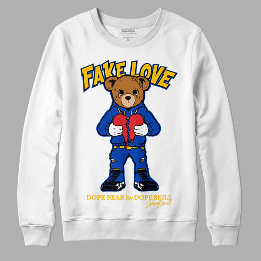 Jordan 14 “Laney” DopeSkill Sweatshirt Fake Love Graphic Streetwear - White