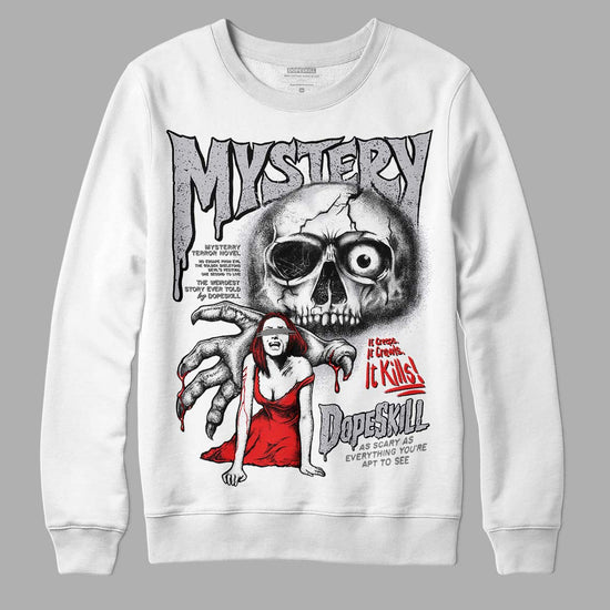 Grey Sneakers DopeSkill Sweatshirt Mystery Ghostly Grasp Graphic Streetwear - White 