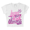 Jordan 4 GS “Hyper Violet” DopeSkill Women's Crop Top LOVE Graphic Streetwear - White