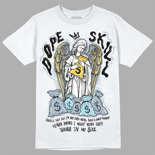 Jordan 13 “Blue Grey” DopeSkill T-Shirt Angels Graphic Streetwear - White 