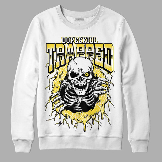 Yellow Snakeskin 11s DopeSkill Sweatshirt Trapped Halloween Graphic