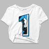 Jordan 1 High Retro OG “University Blue” DopeSkill Women's Crop Top No.1 Graphic Streetwear - White 