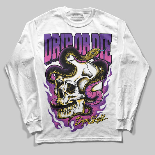 PURPLE Sneakers DopeSkill Long Sleeve T-Shirt Drip or Die Graphic Streetwear - White