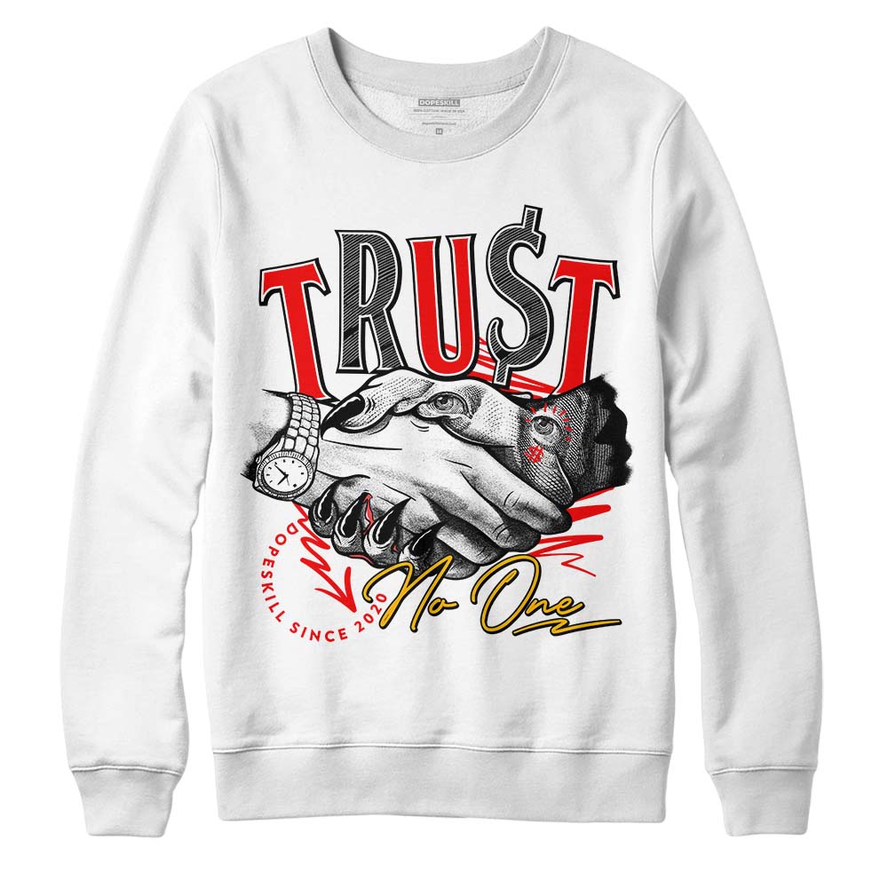 Red Sneakers DopeSkill Sweatshirt Trust No One Graphic Streetwear - White 