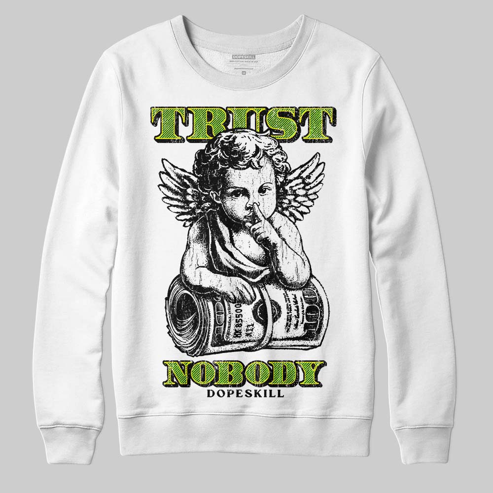 Neon Green Sneakers DopeSkill Sweatshirt Trust Nobody Graphic Streetwear - White 