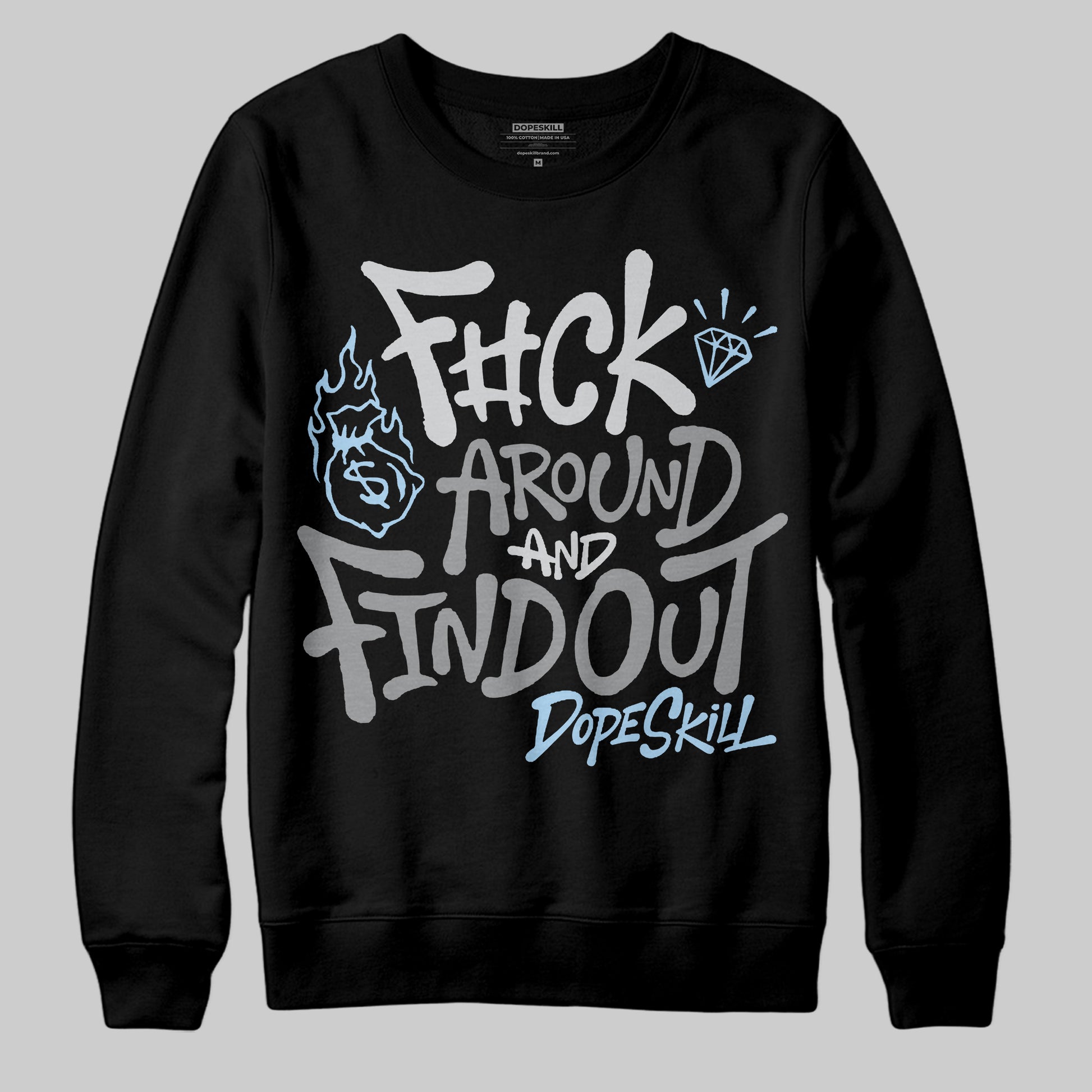 Jordan 5 Retro Wolf Grey (2026) DopeSkill Sweatshirt F#ck Around And Find Out Graphic Streetwear - Black