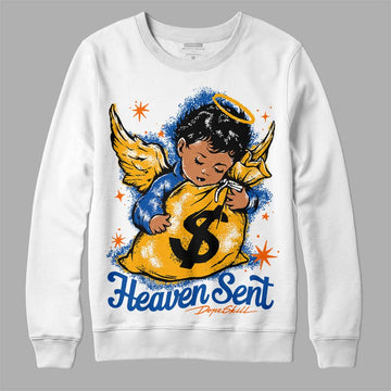 Dunk Blue Jay and University Gold DopeSkill Sweatshirt Heaven Sent Graphic Streetwear - White