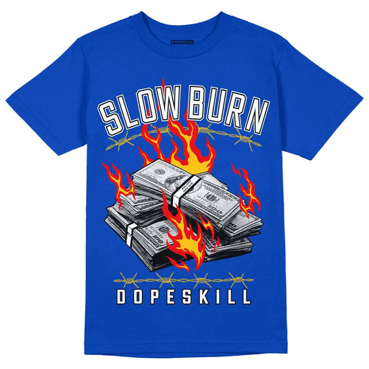 Jordan 14 “Laney” DopeSkill Varsity Royal T-Shirt Slow Burn Graphic Streetwear