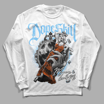 Dunk Low Futura University Blue DopeSkill Long Sleeve T-Shirt Money Loves Me Graphic Streetwear - White