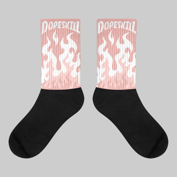 Leather Curb Glitter Pale Pink DopeSkill Sublimated Socks FIRE Graphic