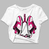 Jordan 1 Low GS “Fierce Pink” Dopeskill Women's Crop Top Breathe Graphic Streetwear - White 