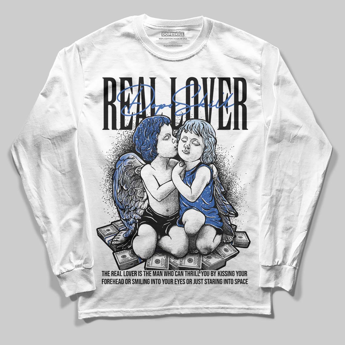 Awake NY x Jordan 5 Retro 'Black Racer Blue' DopeSkill Long Sleeve T-Shirt Real Lover Graphic Streetwear - White