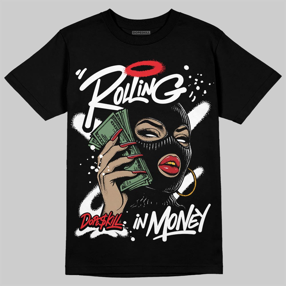 Black and White Sneakers DopeSkill T-Shirt Rolling in Money Graphic Streetwear - Black