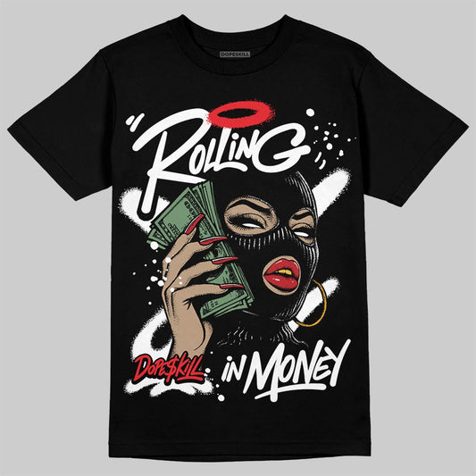 Black and White Sneakers DopeSkill T-Shirt Rolling in Money Graphic Streetwear - Black