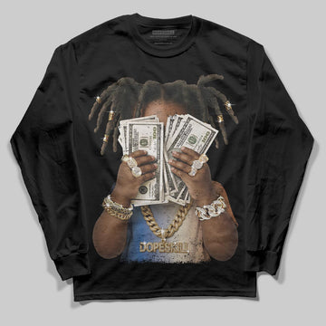 Jordan 17 Retro Low SP Infinite Archives DopeSkill Long Sleeve T-Shirt Rich Youth Graphic Streetwear - Black