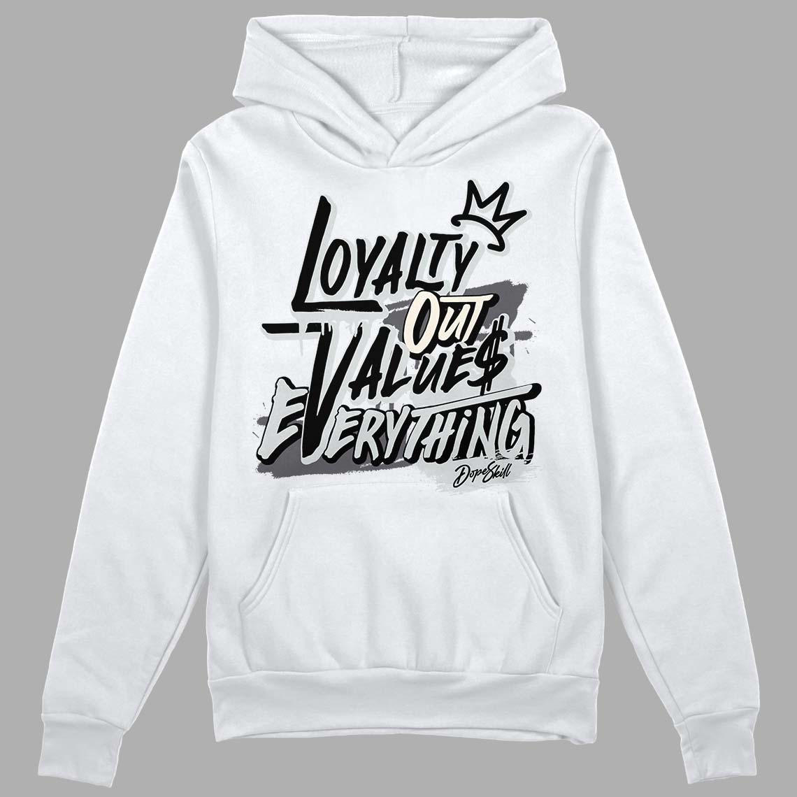 Jordan 1 Retro Low OG Black Cement DopeSkill Hoodie Sweatshirt LOVE Graphic Streetwear - White