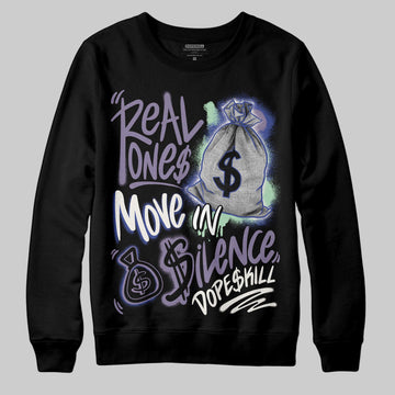 Jordan 1 Retro Low OG Zion Williamson Voodoo Alternate DopeSkill Sweatshirt Real Ones Move In Silence Graphic Streetwear - Black