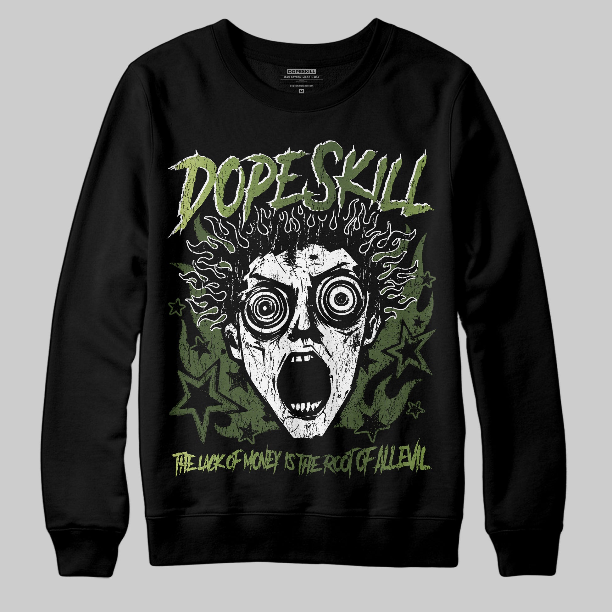 Foamposite Pro 'Pine Green' DopeSkill Sweatshirt Root of Evil Graphic Streetwear - black