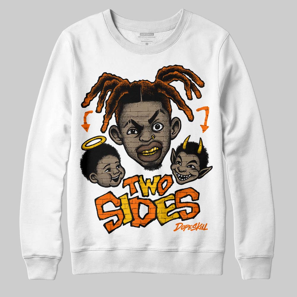 Orange Sneakers DopeSkill Sweatshirt Two Sides Graphic Streetwear - White