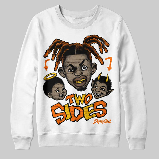 Orange Sneakers DopeSkill Sweatshirt Two Sides Graphic Streetwear - White