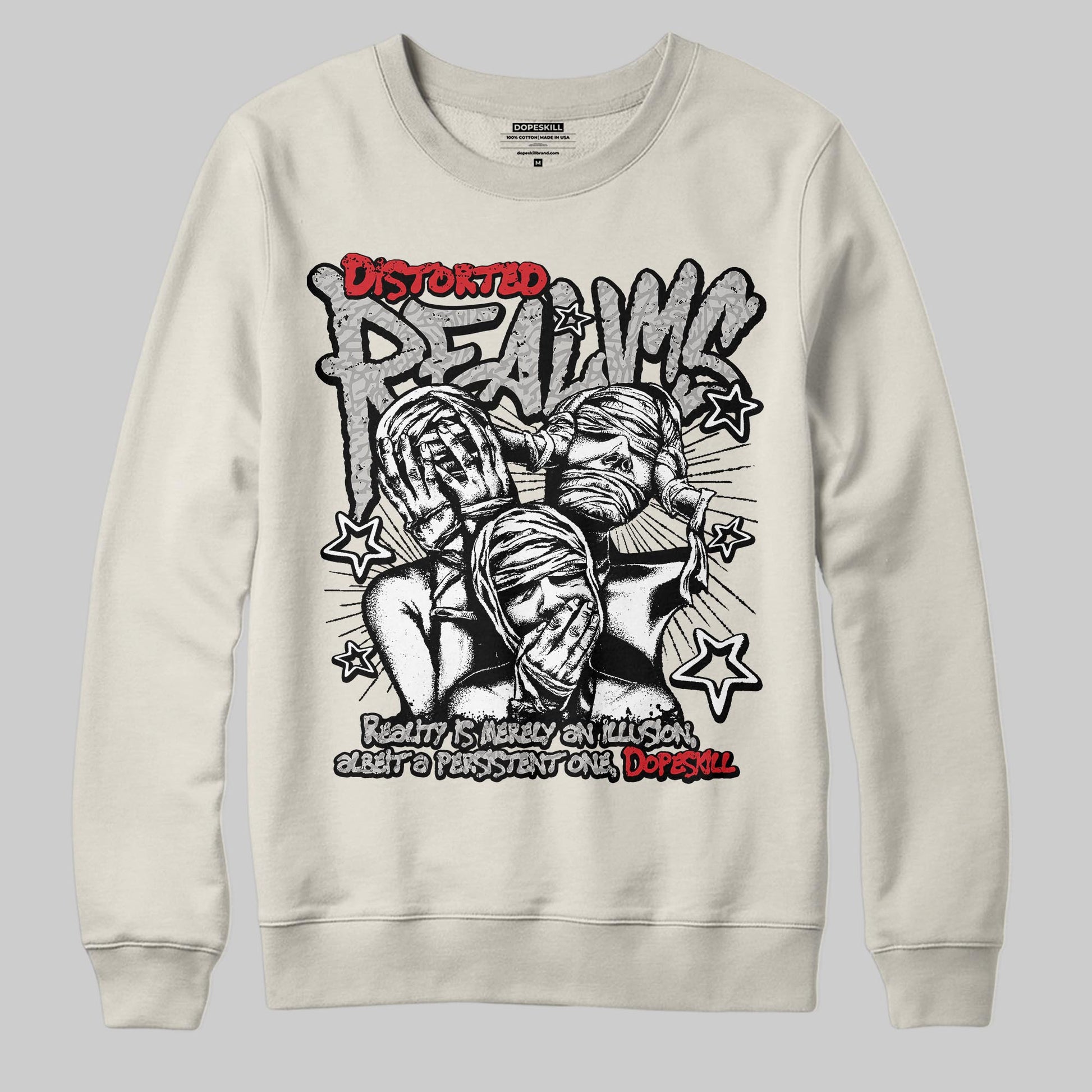 Jordan 1 Retro High OG “Sail” DopeSkill Sweatshirt Distorted Realms Graphic Streetwear