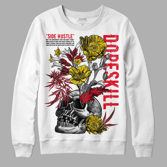 Jordan 4 Red Thunder DopeSkill Sweatshirt Side Hustle Graphic Streetwear - White