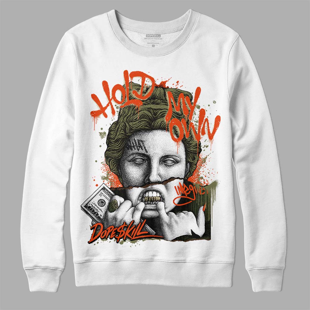 Olive Sneakers DopeSkill Sweatshirt Hold My Own Graphic Streetwear - White