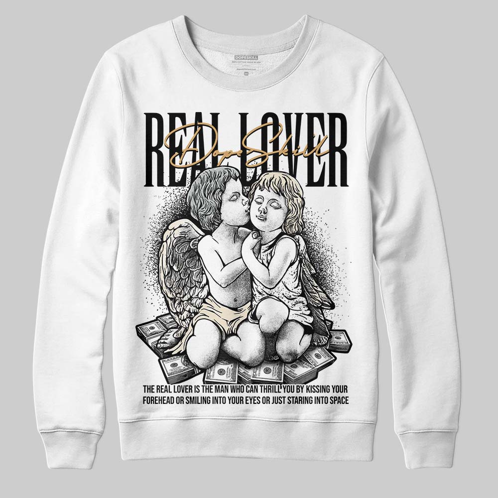 Jordan 5 Retro Reverse Metallic DopeSkill Sweatshirt Real Lover Graphic Streetwear - White