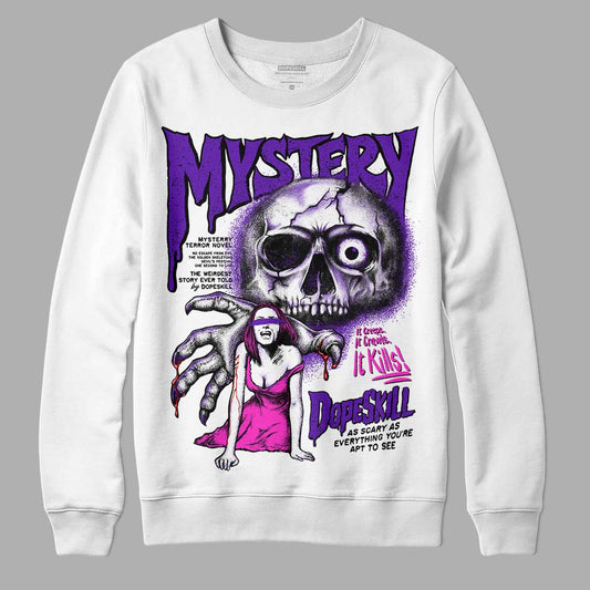 Jordan 13 Court Purple DopeSkill Sweatshirt Mystery Ghostly Grasp Graphic Streetwear - White