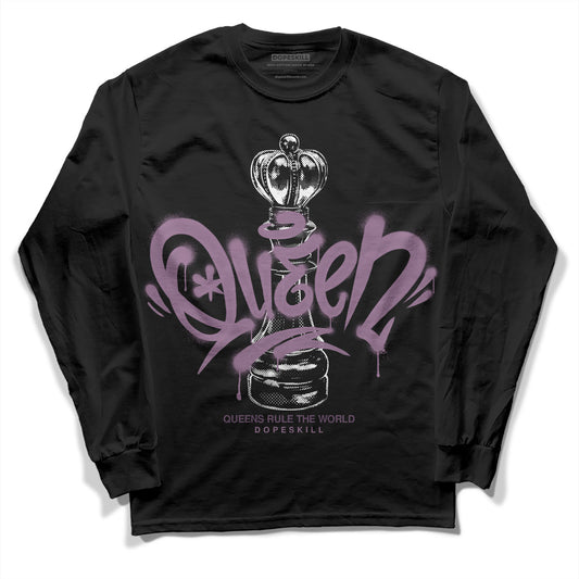 Jordan 2 “Mauve/Off-Noir” DopeSkill Long Sleeve T-Shirt Queen Chess Graphic Streetwear - Black 