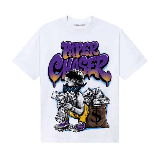 PURPLE Sneakers DopeSkill T-Shirt Paper Chaser Boy Graphic Streetwear - White