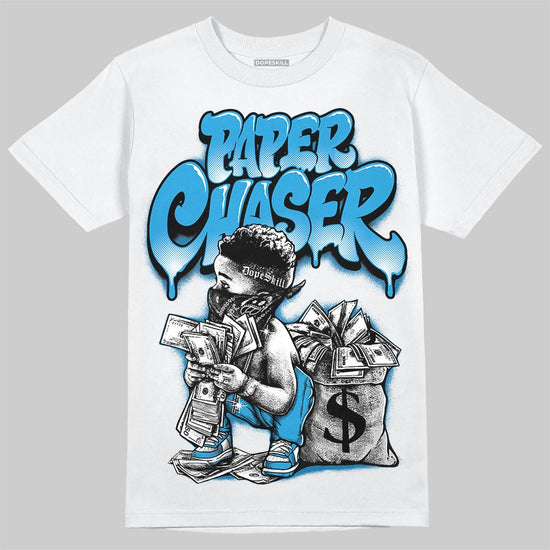 Jordan 4 Retro Military Blue DopeSkill T-Shirt Paper Chaser Boy Graphic Streetwear - White