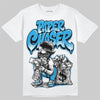 Jordan 4 Retro Military Blue DopeSkill T-Shirt Paper Chaser Boy Graphic Streetwear - White