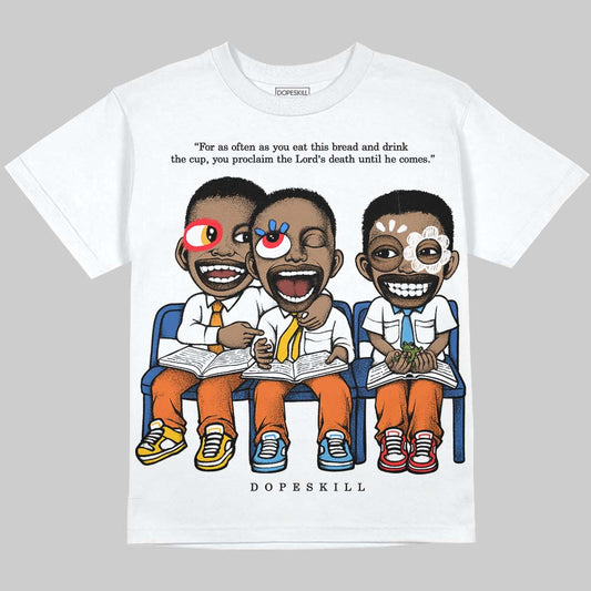 Orange, Black and White Sneakers DopeSkill Oversize Print T-Shirt First Sunday Graphic Streetwear