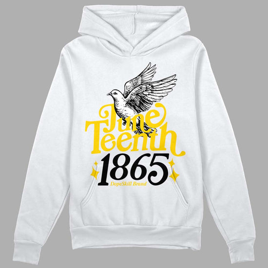 Jordan 6 “Yellow Ochre” DopeSkill Hoodie Sweatshirt Juneteenth 1865 Graphic Streetwear - White