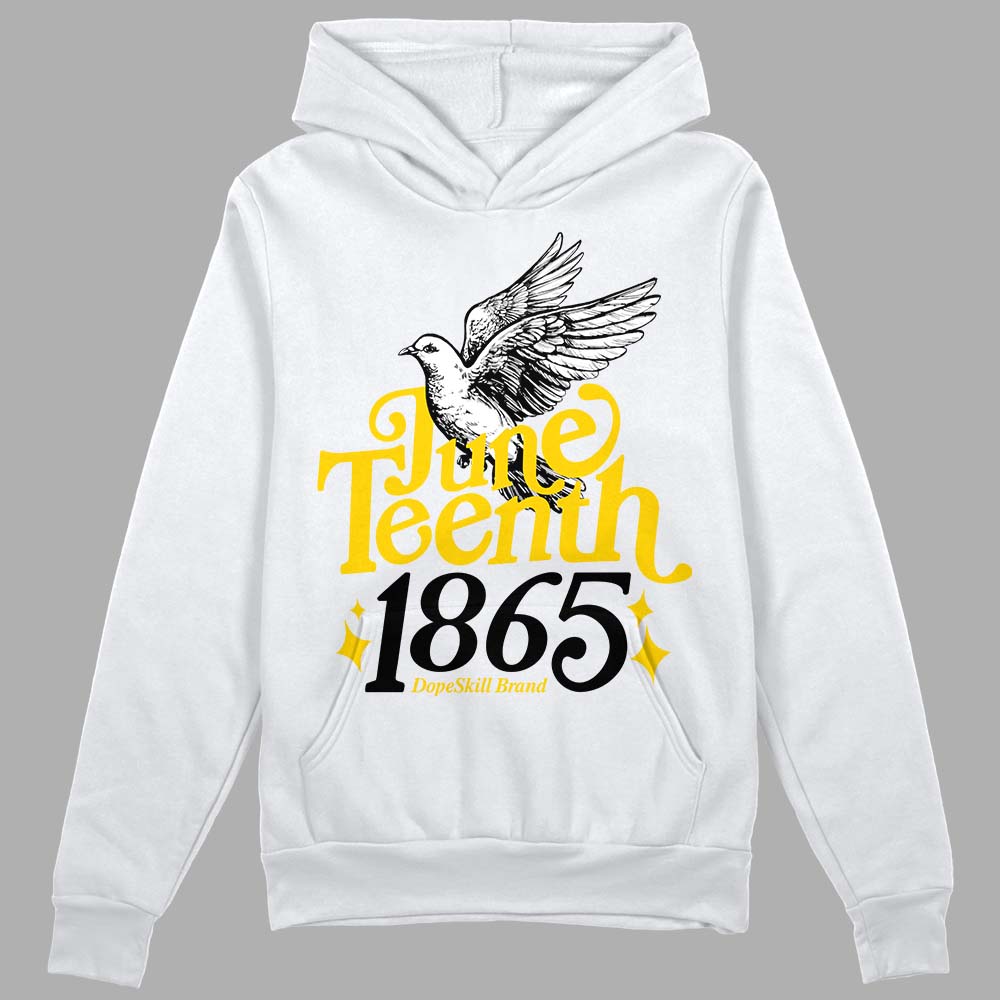 Jordan 6 “Yellow Ochre” DopeSkill Hoodie Sweatshirt Juneteenth 1865 Graphic Streetwear - White