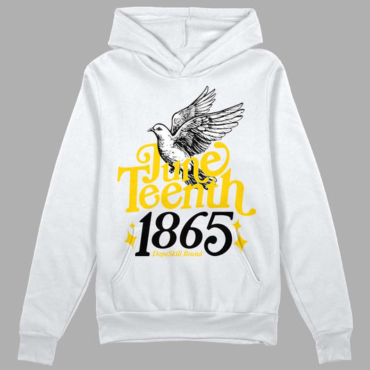 Jordan 6 “Yellow Ochre” DopeSkill Hoodie Sweatshirt Juneteenth 1865 Graphic Streetwear - White