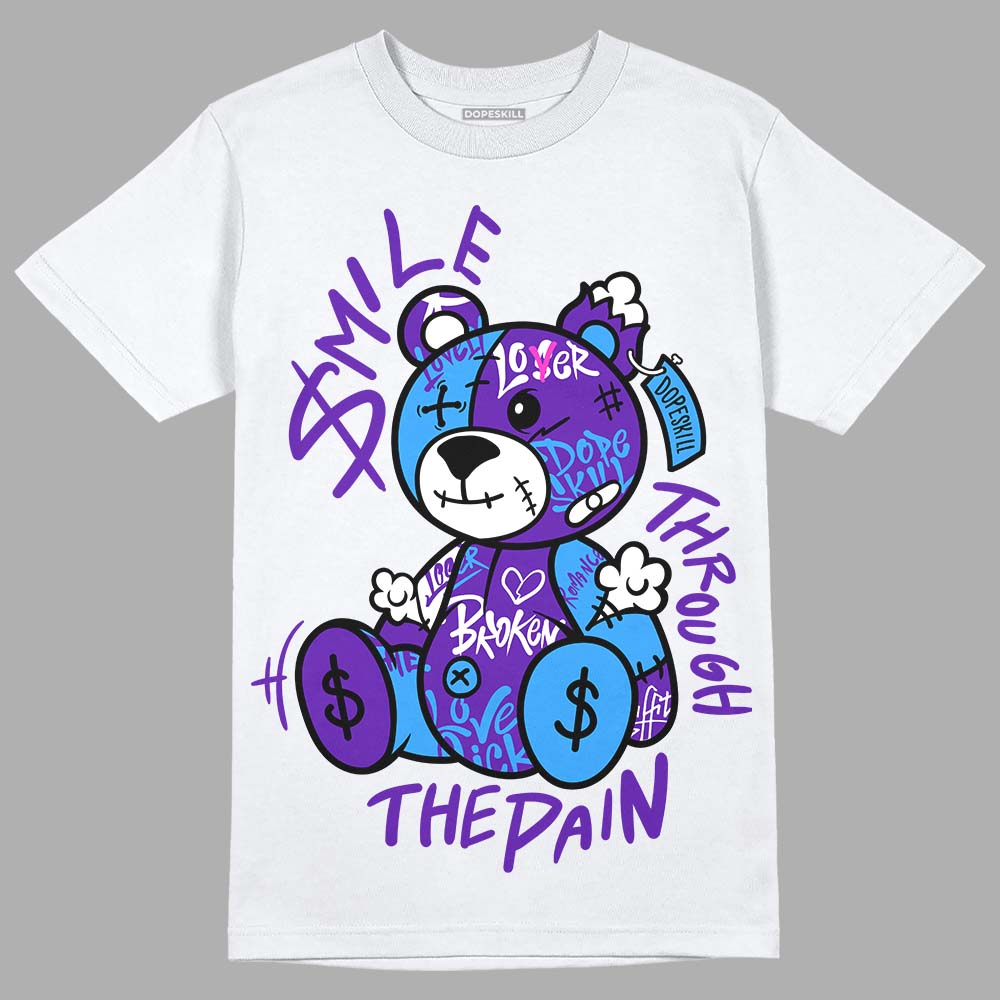 Dunk Low Championship Court Purple DopeSkill T-Shirt Smile Through The Pain Graphic Streetwear - White