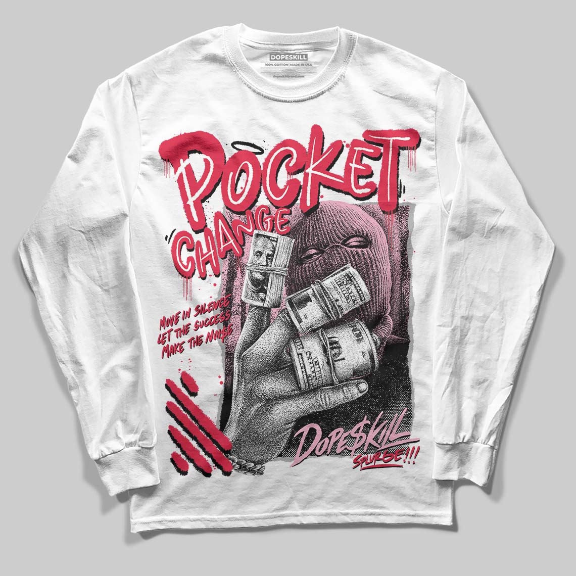 Dunk Low Valentine's Day (2026) DopeSkill Long Sleeve T-Shirt Pocket Change Graphic Streetwear - White