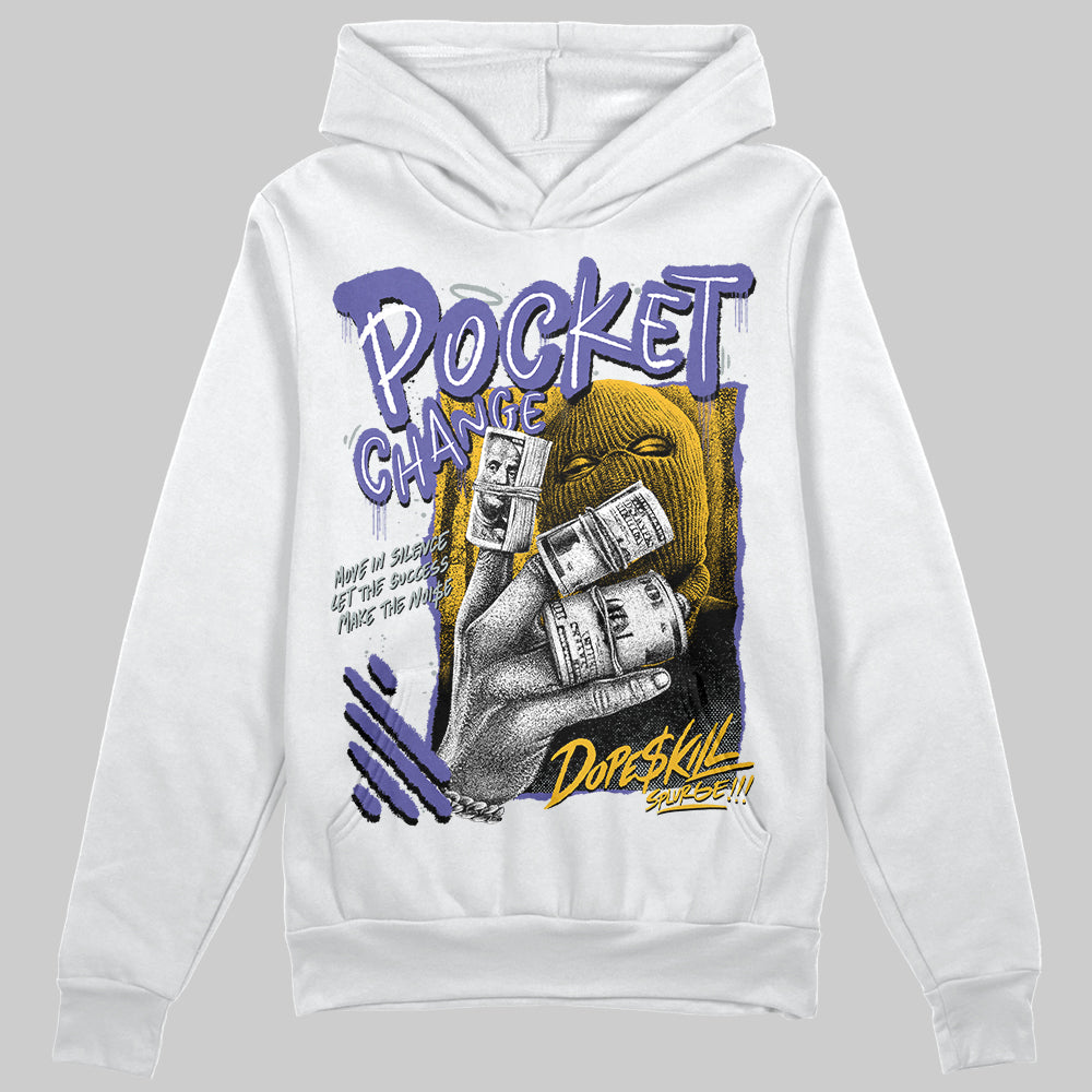 Jordan 4 Retro Lakers DopeSkill Hoodie Sweatshirt Pocket Change Graphic Streetwear - White