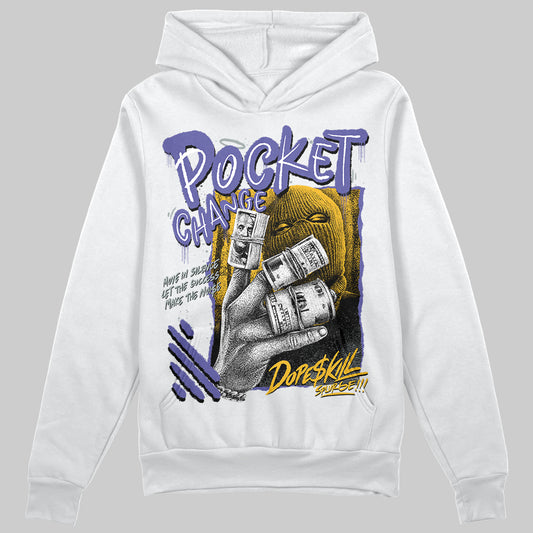 Jordan 4 Retro Lakers DopeSkill Hoodie Sweatshirt Pocket Change Graphic Streetwear - White