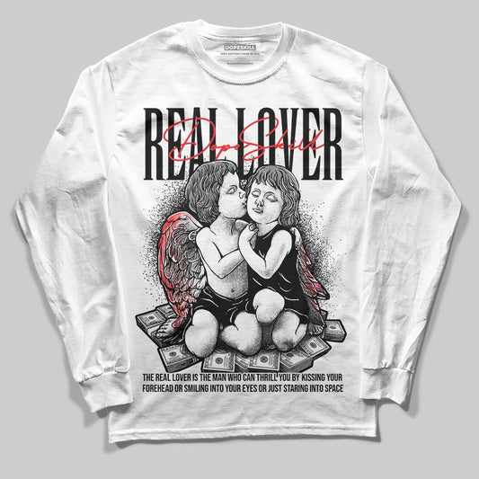 Rick Owens Leather Low Sneaker Black And Milk DopeSkill Long Sleeve T-Shirt Real Lover Graphic Streetwear - White