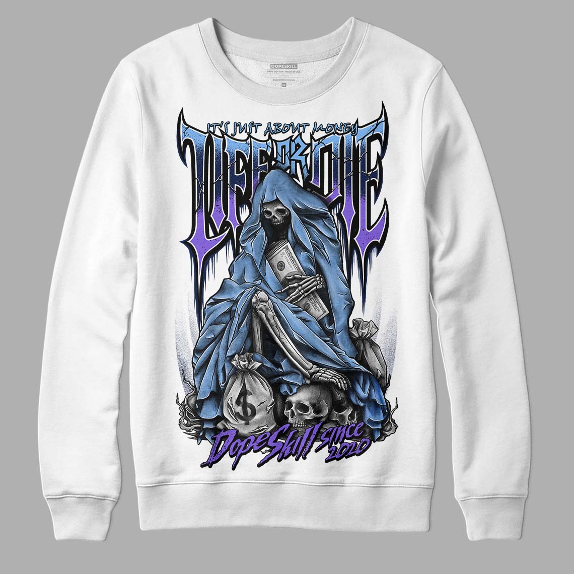 Jordan 5 SE “Georgetown” DopeSkill Sweatshirt Life or Die Graphic Streetwear