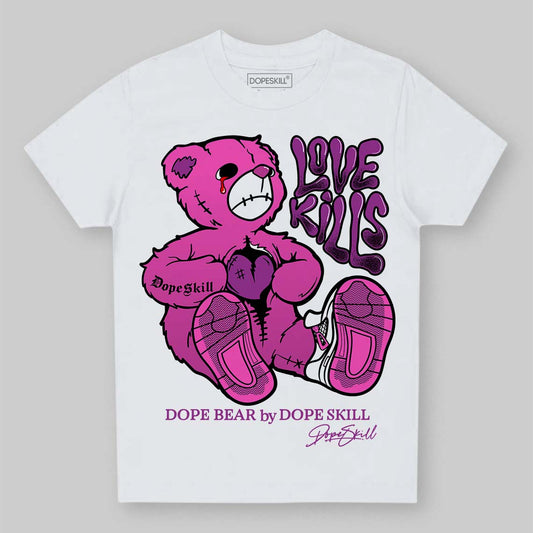 Jordan 4 GS “Hyper Violet” DopeSkill Toddler Kids T-shirt Love Kills Graphic Streetwear - White